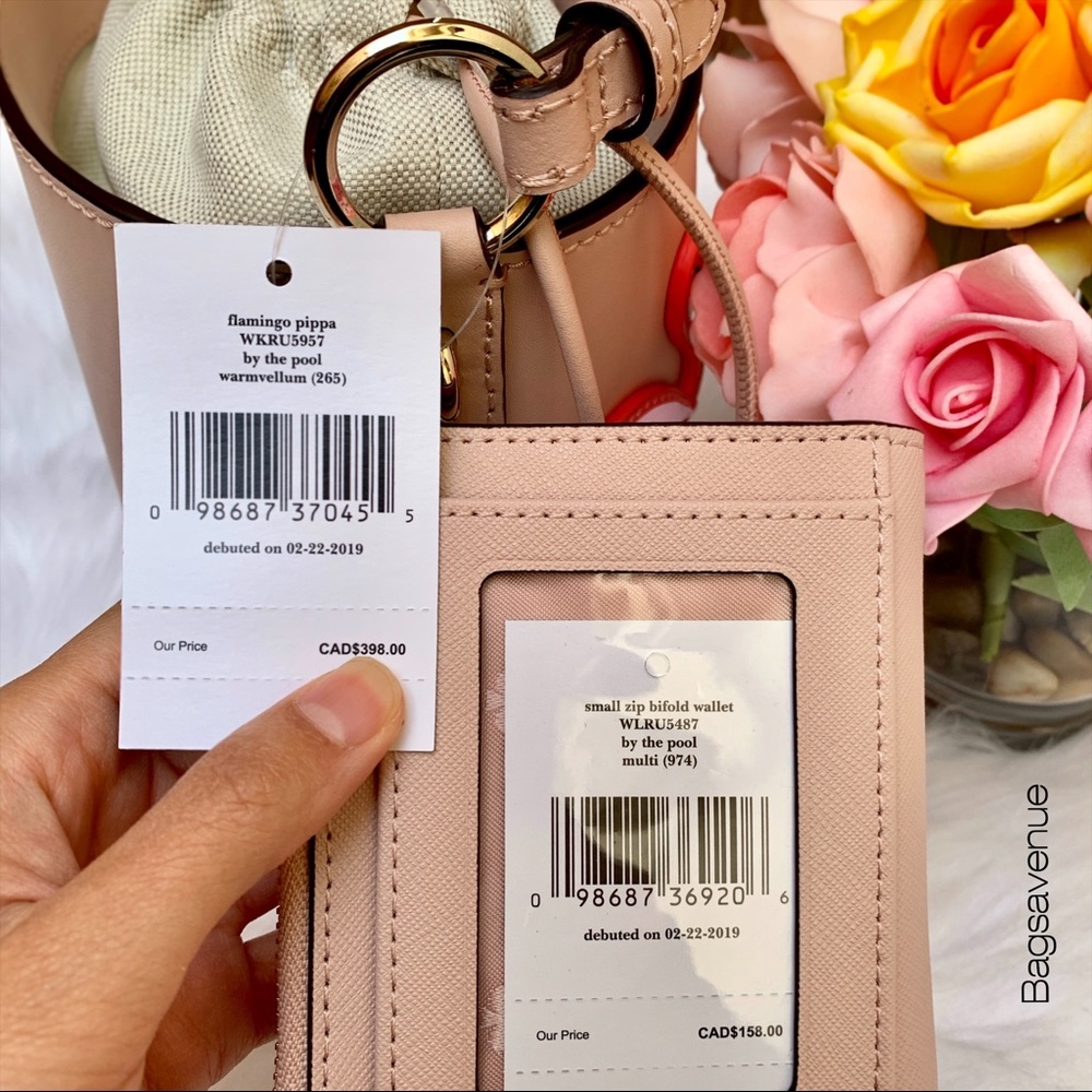 Kate spade flamingo pippa the pool bifold wallet - Picture 6 of 8